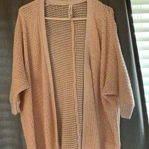 Light Pink Cinched-Sleeved Knit Sweater